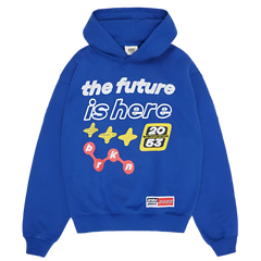 BROKEN PLANET MARKET 'THE FUTURE IS HERE' HOODIE (ROYAL BLUE)